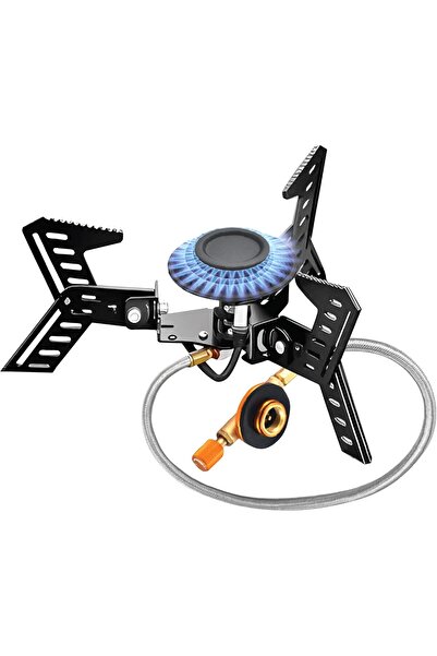 bson Portable Stove 3800W - Folding Outdoor Gas Burner with 14cm Stand, Electronic Ignition