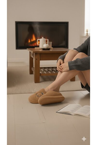 Lurji Γυναικείες άνετες παντόφλες για το σπίτι με βελούδινη φιγούρα σκύλου