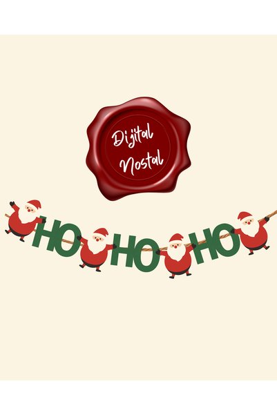 Dijital Nostal New Year Decorative Banner Paper Wall Ornament (One Side Is Printed)