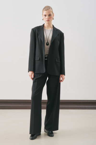 Manuka Dina Pile Detail Pants Black