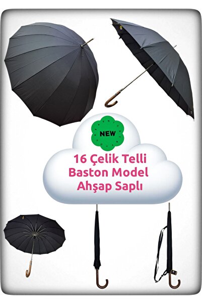 Rainwalker 16 Çelik Telli Ahşap Saplı Baston Model Ultra Sağlam Fiber Gövde R...