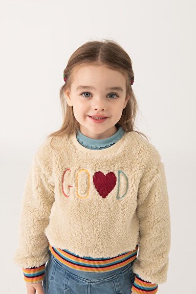 Boboli Girl's Good Embroidered Sweatshirt