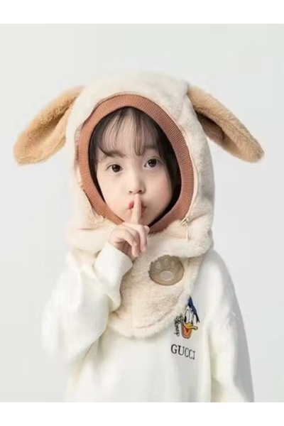 Shisa For Kids Çocuklar için kış şapkası, haki renkli, rüzgar ve kardan korum...