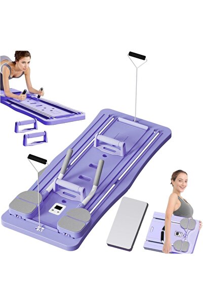 Generic Pilates Reformer Set - Foldable Multi-Purpose Pilates Board, Portable Fitness Equipment