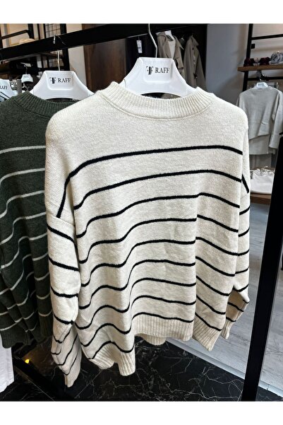 RAFF MAĞAZA سترة مخططة كبيرة الحجم