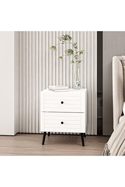 Minar Bona Country 2 Çekmeceli Mebran Komodin - Beyaz