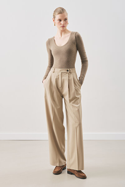 Manuka Classic Pleated Pants Çağla