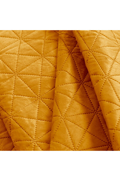 Amelia Home Quilted velvet bedspread, Laila, 180-190 g/m2, 200 x 220 cm, yellow