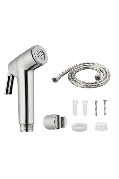 Lawazim UV Bidet Sprayer Kit 1.2m Silver - Wall Mount Water Saving Handheld Spray