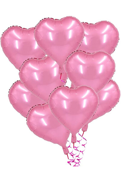 BALON DİYARI Kalp Folyo balon 8 adet hava ve helyum ile uyumlu 25cm