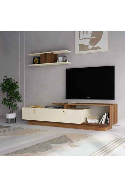 Stylish Home Brown and beige 50-inch TV stand - TV01