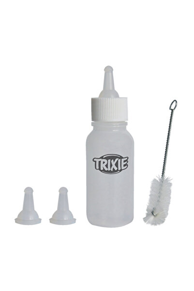 Trixie Feeding Bottle with 3 Nipples and Cleaning Brush for Cats, 57 ml