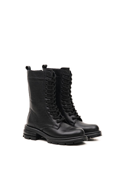 Bulls & Gulls Women's Genuine Leather Thick Sole Lace-Up Boots