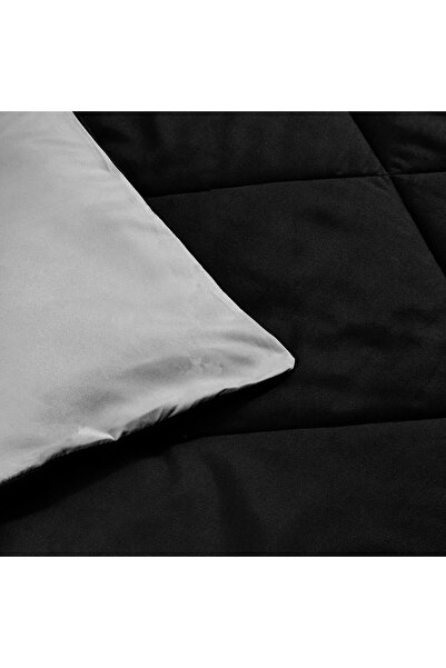 Amazon basics Lightweight Reversible Microfiber Comforter, Twin/Twin XL, Black/Grey