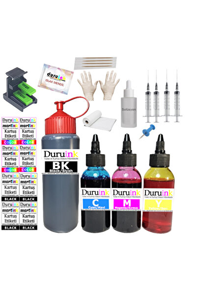 Duruink CANON TS3750i PG-575 CL-576 KARTUŞ DOLUM SETİ 500ML SİYAH+3x100ML REN...