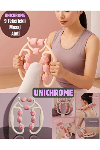 Unichrome Muscle Relaxing Firming Massager 9-Wheel Lymphatic Drainage Roller - Leg Cellulite Reducer