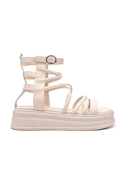 Tmall Women's sandals, With platform, Made of ecological leather, 792-1, Beige