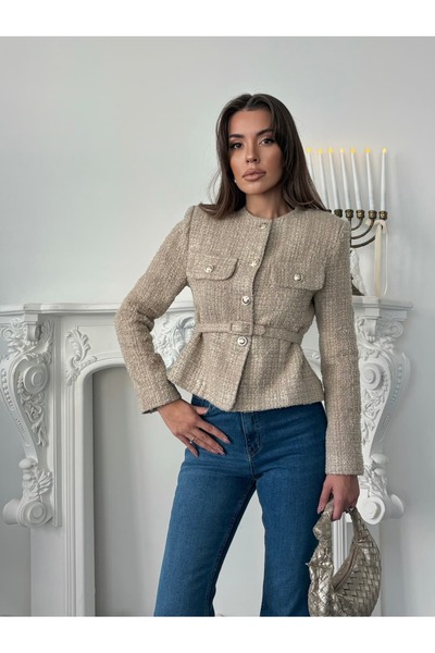 mydukkan.co سترة بأزرار مع تفاصيل حزام