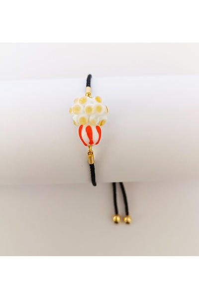 ADAMODART Popcorn Popcorn Murano Glass Beaded Adjustable Drawstring Bracelet