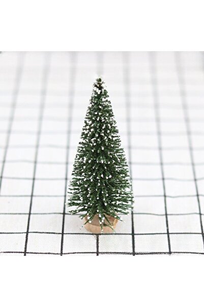 dalip Artificial Christmas tree, table ornament on wooden base, 15 cm height, snow-dusted green