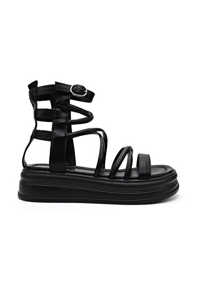 Tmall Women's sandals, With platform, Made of ecological leather, 792-1, Black