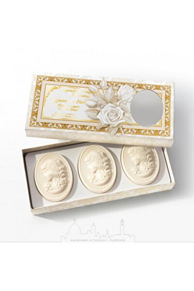 Saponificio Artigianale Fiorentino Floral Cameo - Set cadou cu 3 săpunuri lucrate manual