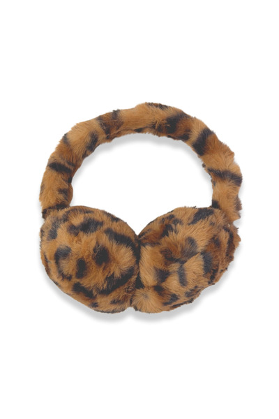 glitters سدادات أذن شتوية للأطفال، مجموعة تصميمات مخملية بتصميم جلد النمر