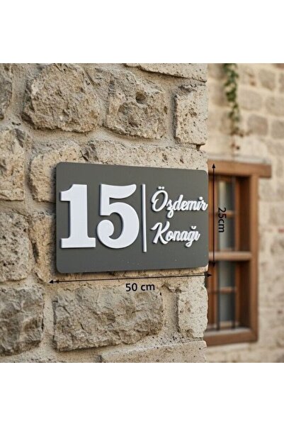 Aras Vizyon Tasarım Kabartmalı Villa-Bina-Daire Kapı Tabelası Kapı İsimliği