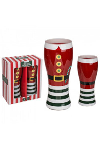OOTB Set of 2 Christmas beer glasses