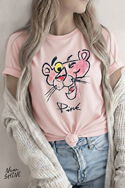 New Shine Panter Baskılı Oversize T-shirt