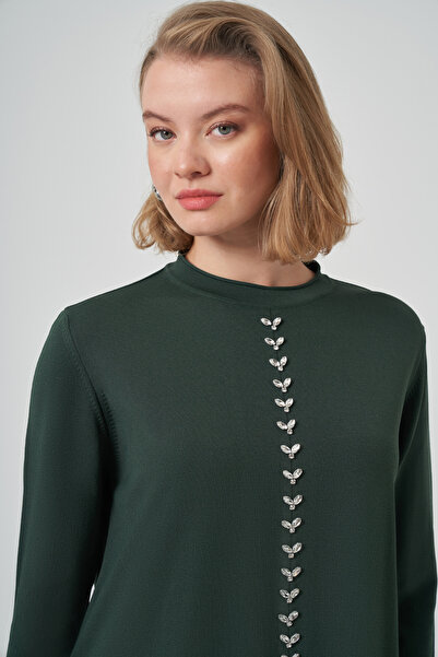 Nuss Stone Work Detail Knitwear Set 1351 Pine Green