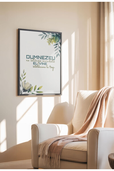 21mxm Unframed Romanian Religious Canvas Poster - Digital Print - God is never late