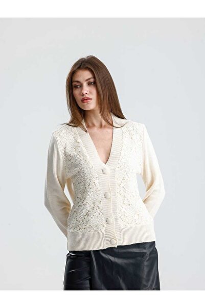 PREMİER VİE Lace Front Stylish Cardigan