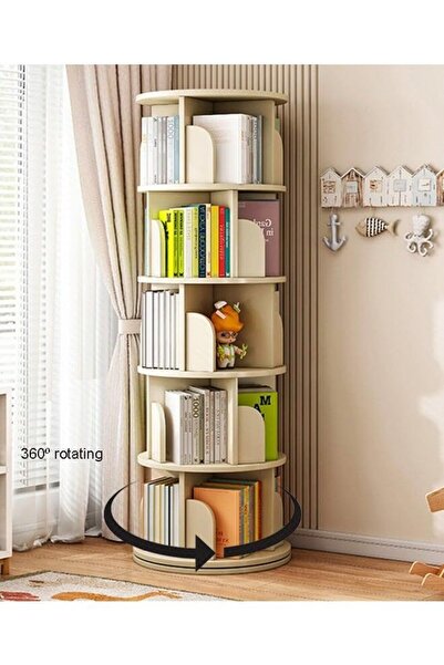 KEKE Multifunctional 360° Rotating Sturdy Bookshelf and Storage
