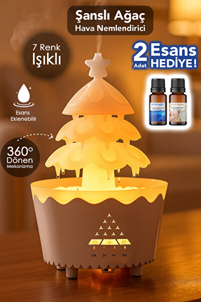 mimtec Ağaç Model Hava Nemlendirici - 250 ml Işıklı Buhar Makinesi Aroma Difü...