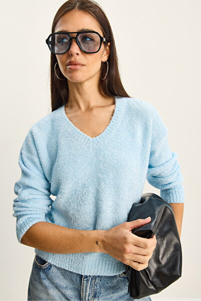 Bianco Lucci Pulover de damă cu textura în V 8078 60283688