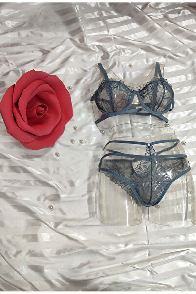 Koza soft No Push-Up Fantezi Dantel ve Tül Detaylı Yumuşak Hafif İpli Yaprak ...