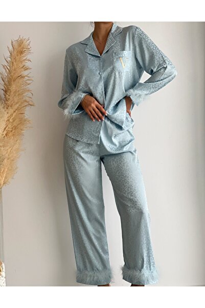 Elia Swimwear Set Pijama Satin Luxury Blue Night