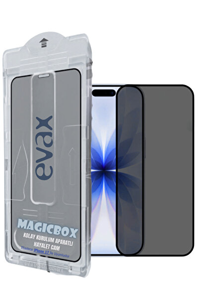 Evax iPhone 17 Compatible Ghost Feature Magicbox Easy Installation Glass Screen Protector with Attachment Tool