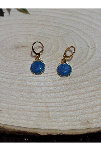 golden takış أقراط الحجر الأزرق