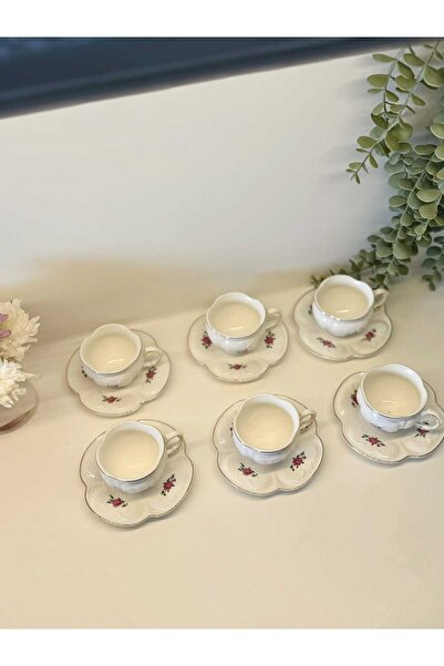 BUCOLIC Vintage Roses - Set of 6 Embossed Patterned Cups