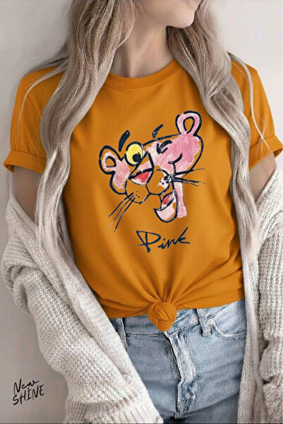 New Shine Pantera cu imprimeu supradimensionat tricou