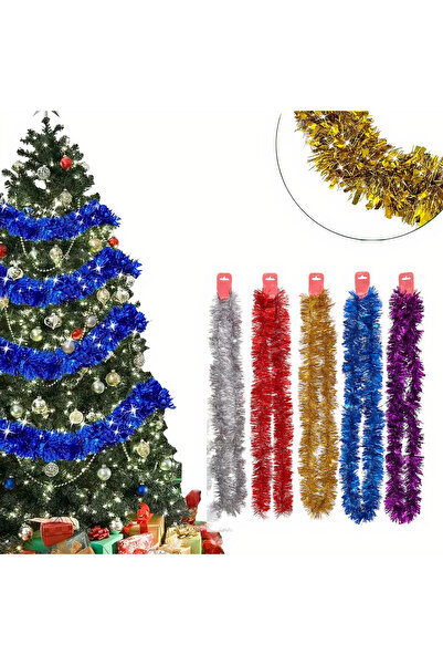 First Choice 10 Christmas Tinsel Garland 10/set, 200x8 cm, Various Colors
