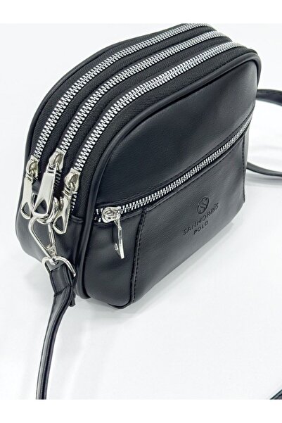 Sanmorris 1429 Small Size Soft Leather 4 Compartment Crossbody and Shoulder Bag