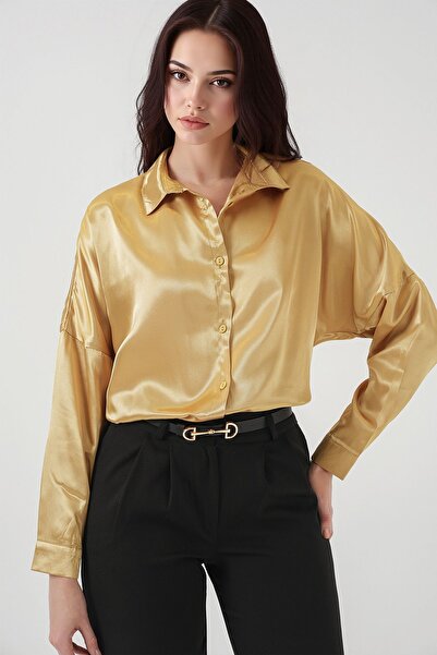 Hiccup Bdart Buttoned Oversize Satin Shirt