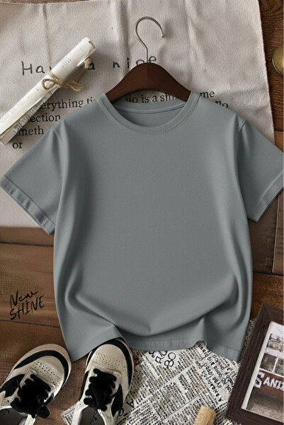 New Shine Neimprimat supradimensionat Unisex tricou