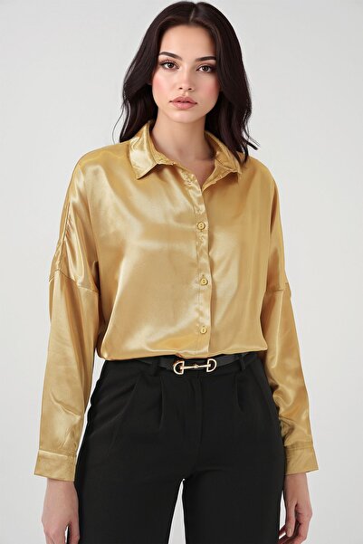 Hiccup Bdart Buttoned Oversize Satin Shirt