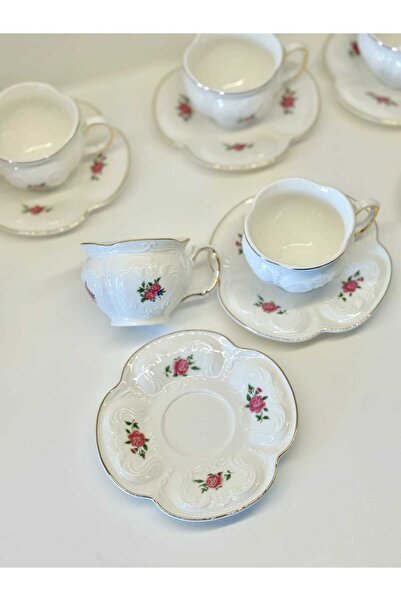 BUCOLIC Vintage Roses - Set of 6 Embossed Patterned Cups