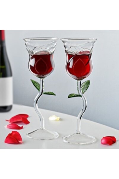 MIKAMAX Set of 2 Rose Wine Glasses