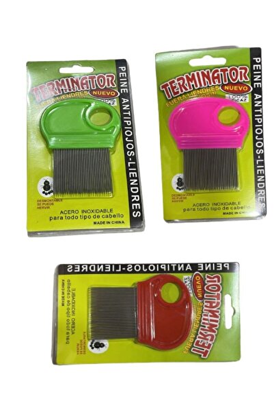 The comprehensive house مجموعة أمشاط القمل من تيرميناتور، 3 قطع، متعددة الألوان